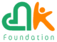 The logo for CNK Foundation, a non-profit organization' features a stylized design where the letters 'C' and 'N' merge in green, forming a heart shape. Next to it, an orange figure resembling a person with an outstretched arm forms the letter 'K.' Below this design, 'Foundation' is written in green, rounded lowercase letters.